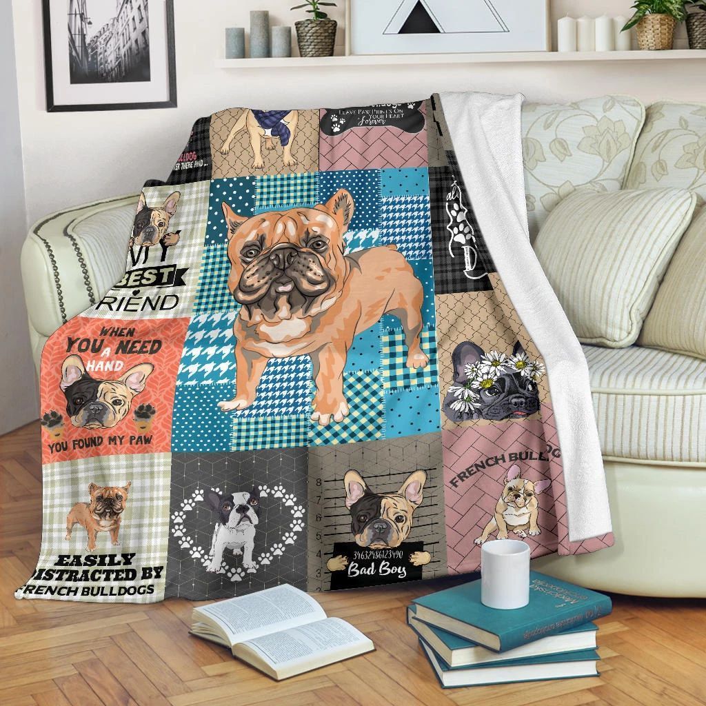 French Bulldog My Best Friend Sherpa Fleece Blanket