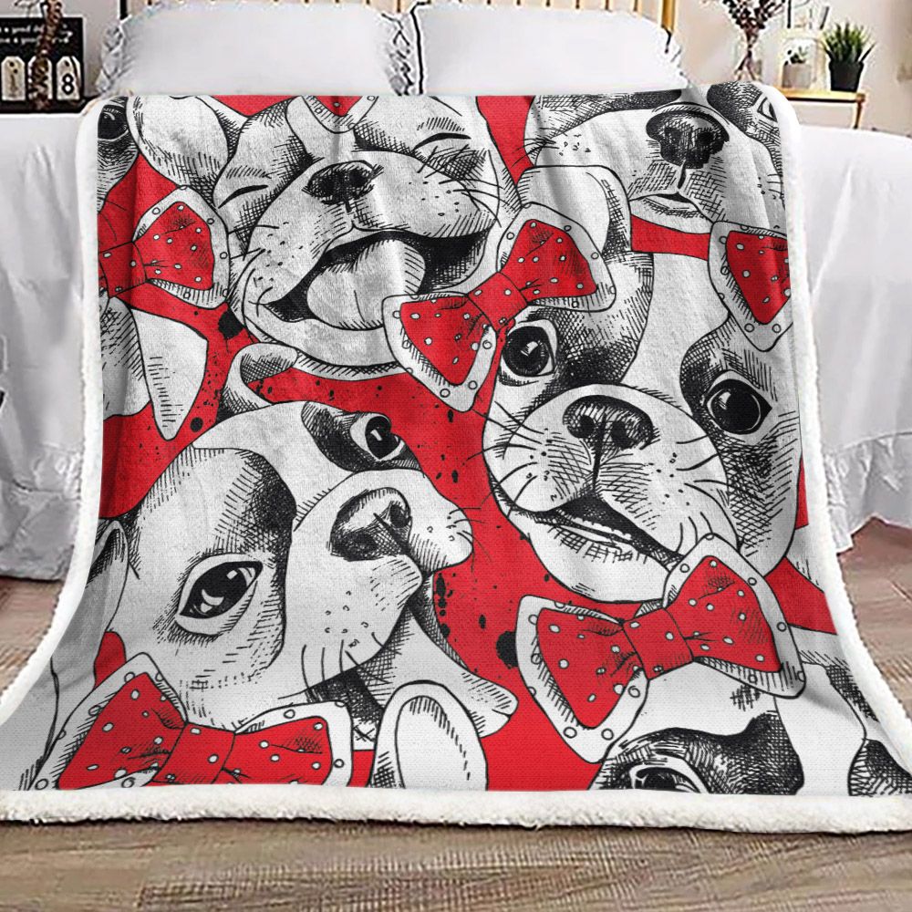 French Bulldog Sherpa Fleece Blanket