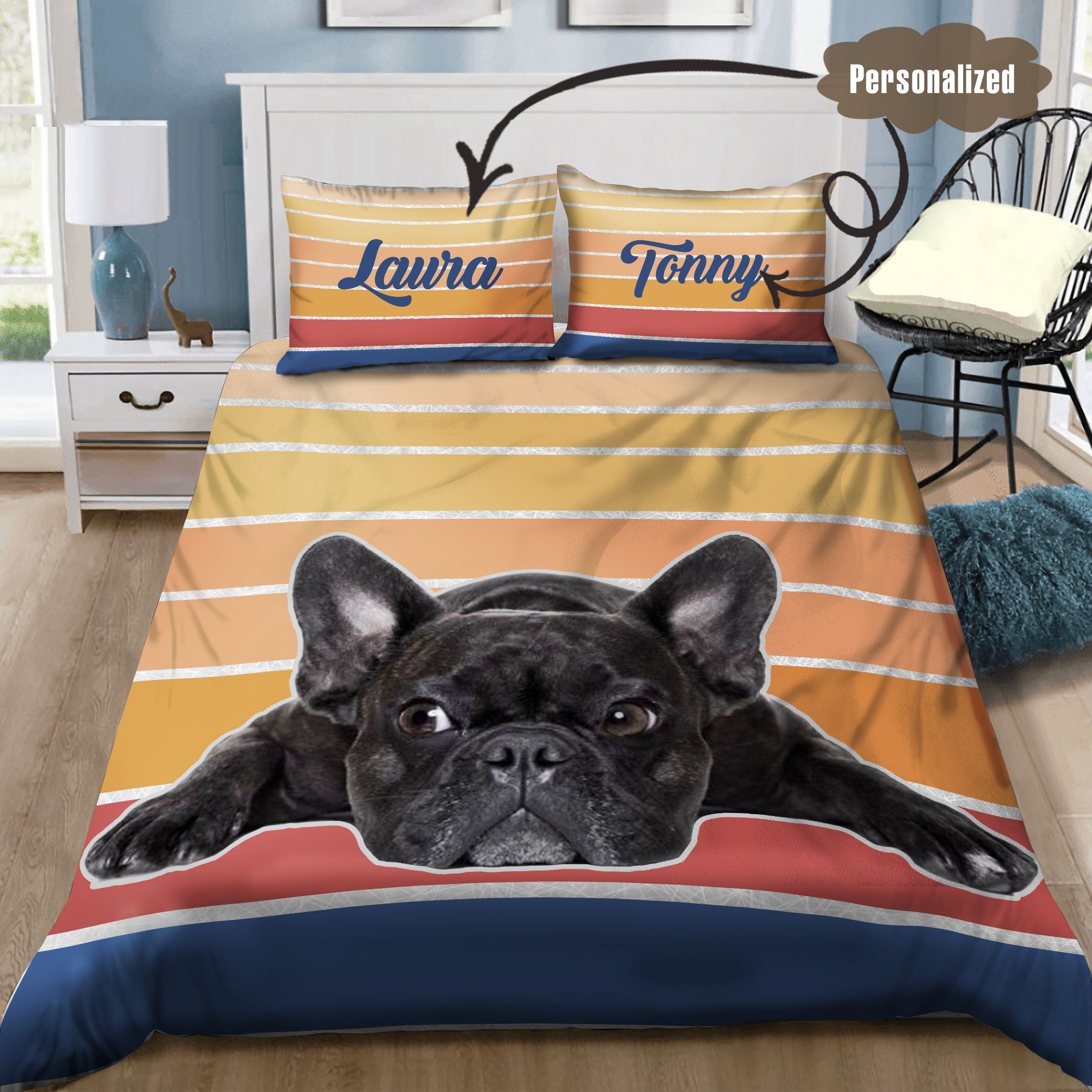 French Bulldog Personalized Bedding Set