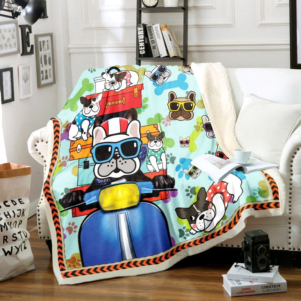 French Bulldog Sherpa Fleece Blanket