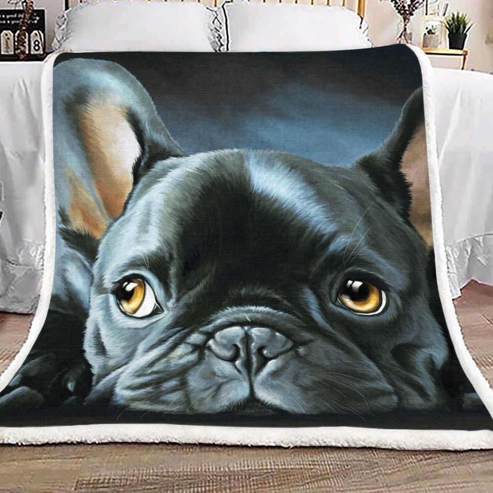 French Bulldog Sherpa Fleece Blanket