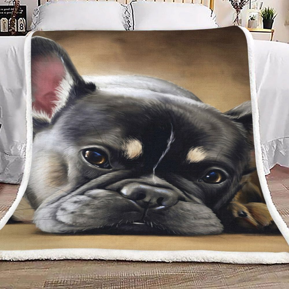 French Bulldog Sherpa Fleece Blanket