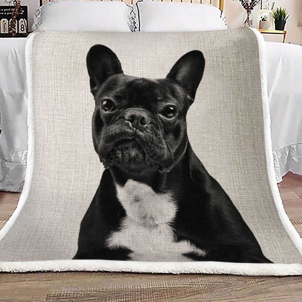 French Bulldog Sherpa Fleece Blanket