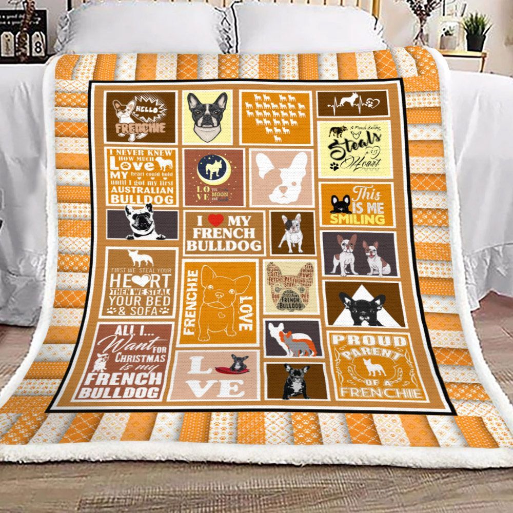 French Bulldog Sherpa Fleece Blanket