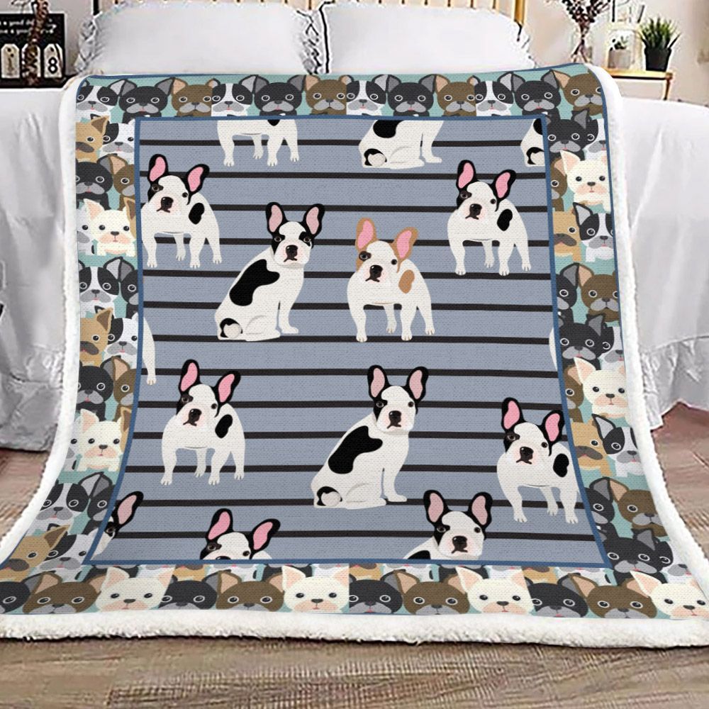 French Bulldog Sherpa Fleece Blanket