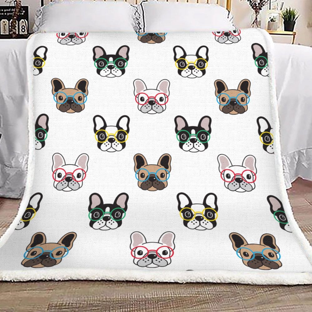 French Bulldog Sherpa Fleece Blanket