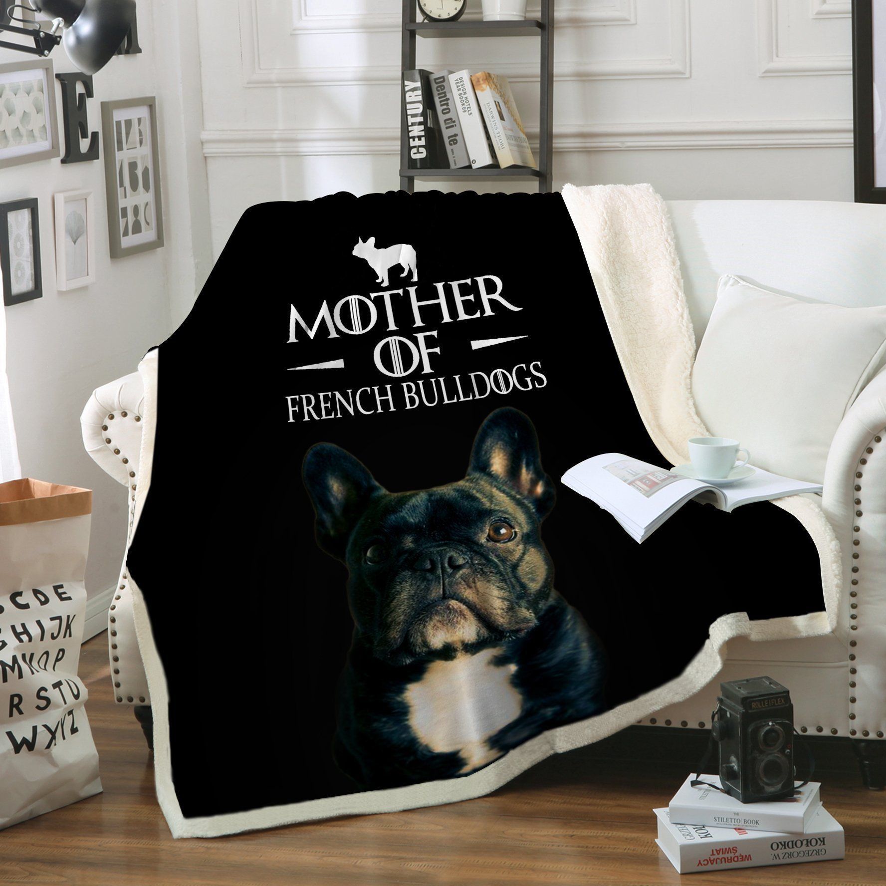 French Bulldogs Mother Of French Bulldog Sherpa Fleece Blanket