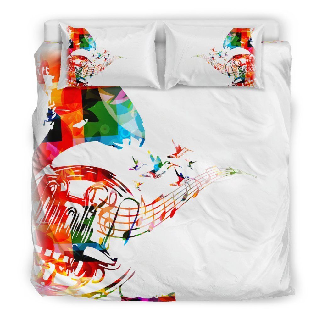 French Music World White Bedding Set