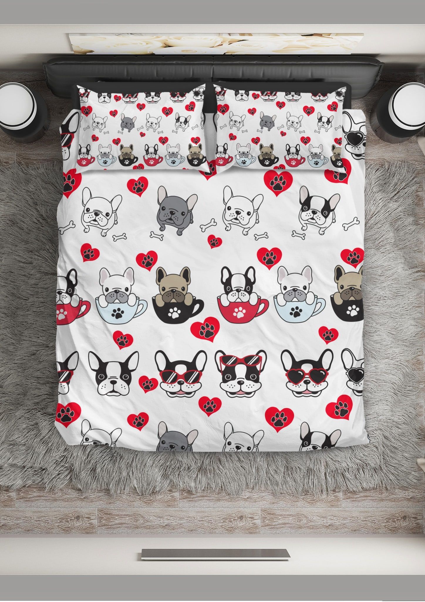 Frenchie Frenchie Cups Bedding Set