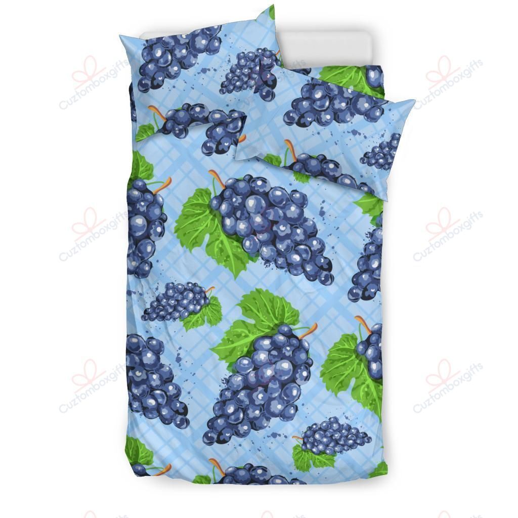Fresh Watercolor Grape Printed Bedding Set