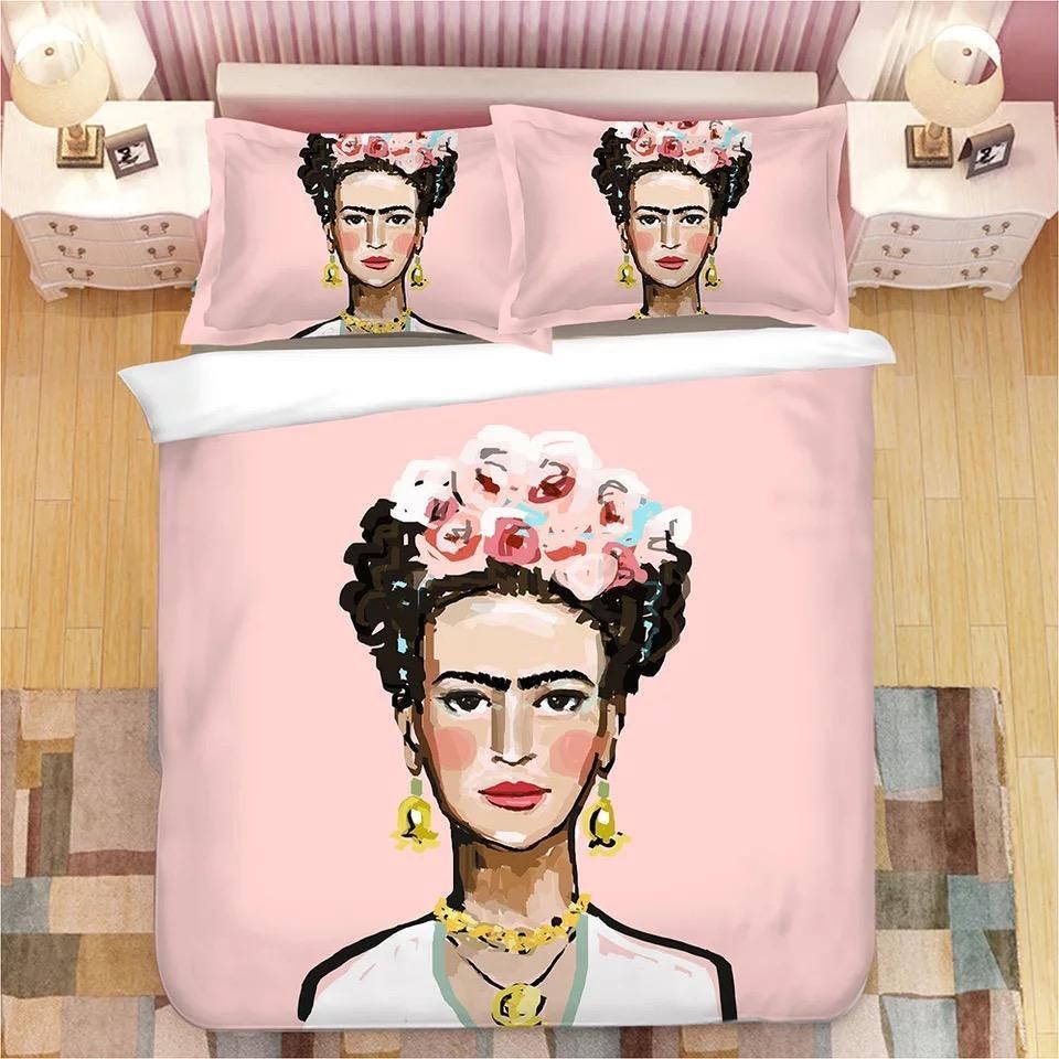Frida Kahlo Pink Pattern 3d Printed Bedding Set