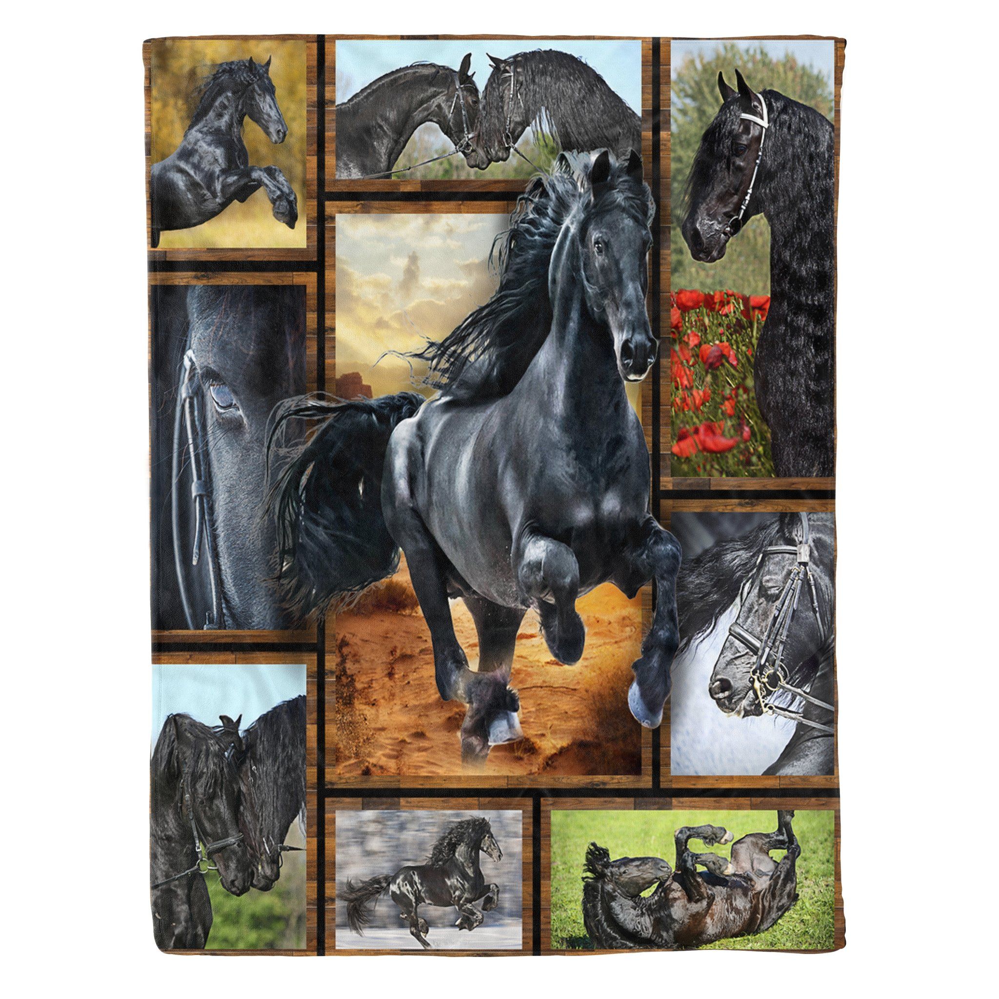 Friesian horse Fleece Blanket
