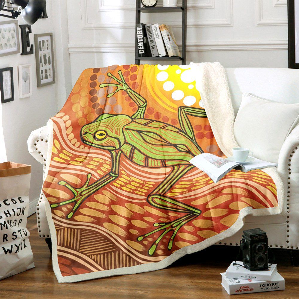 Frog Sherpa Fleece Blanket