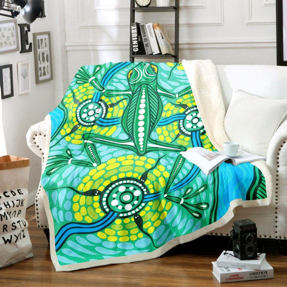 Frog Sherpa Fleece Blanket