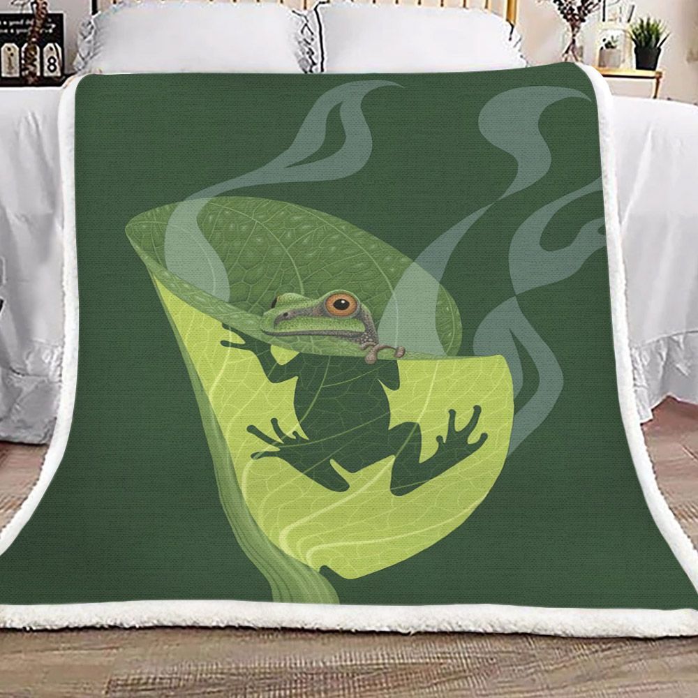 Frog Sherpa Fleece Blanket