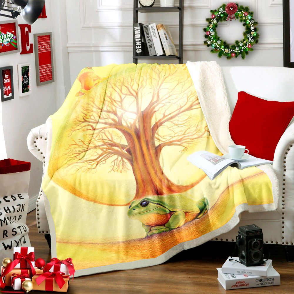 Frog Sherpa Fleece Blanket