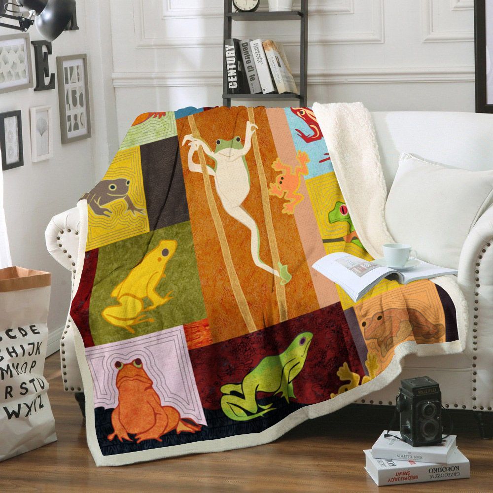 Frog Sherpa Fleece Blanket
