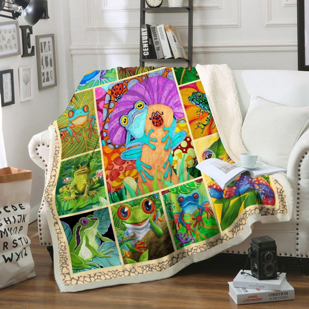 Frog Sherpa Fleece Blanket