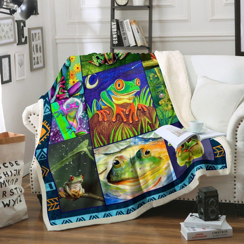 Frog Sherpa Fleece Blanket