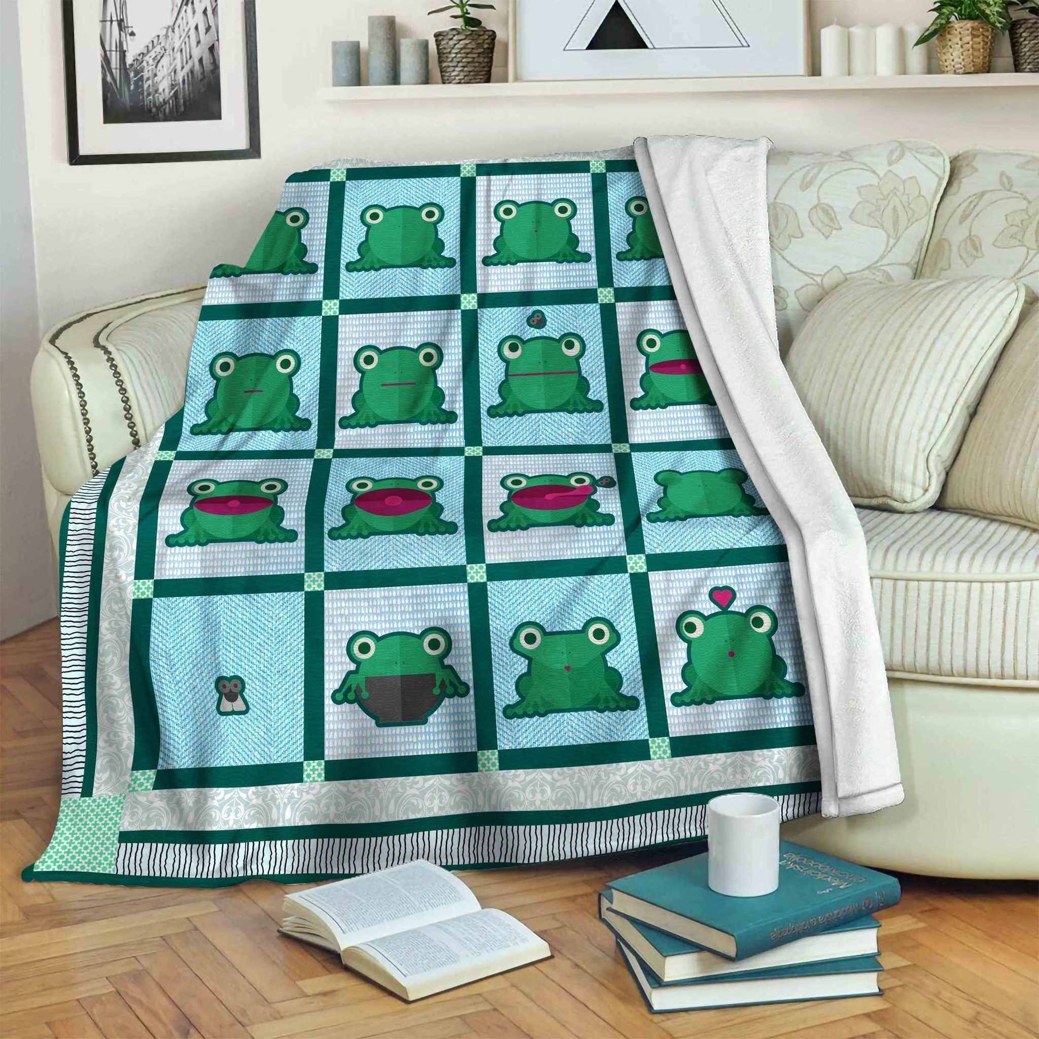 Frog Sherpa Fleece Blanket