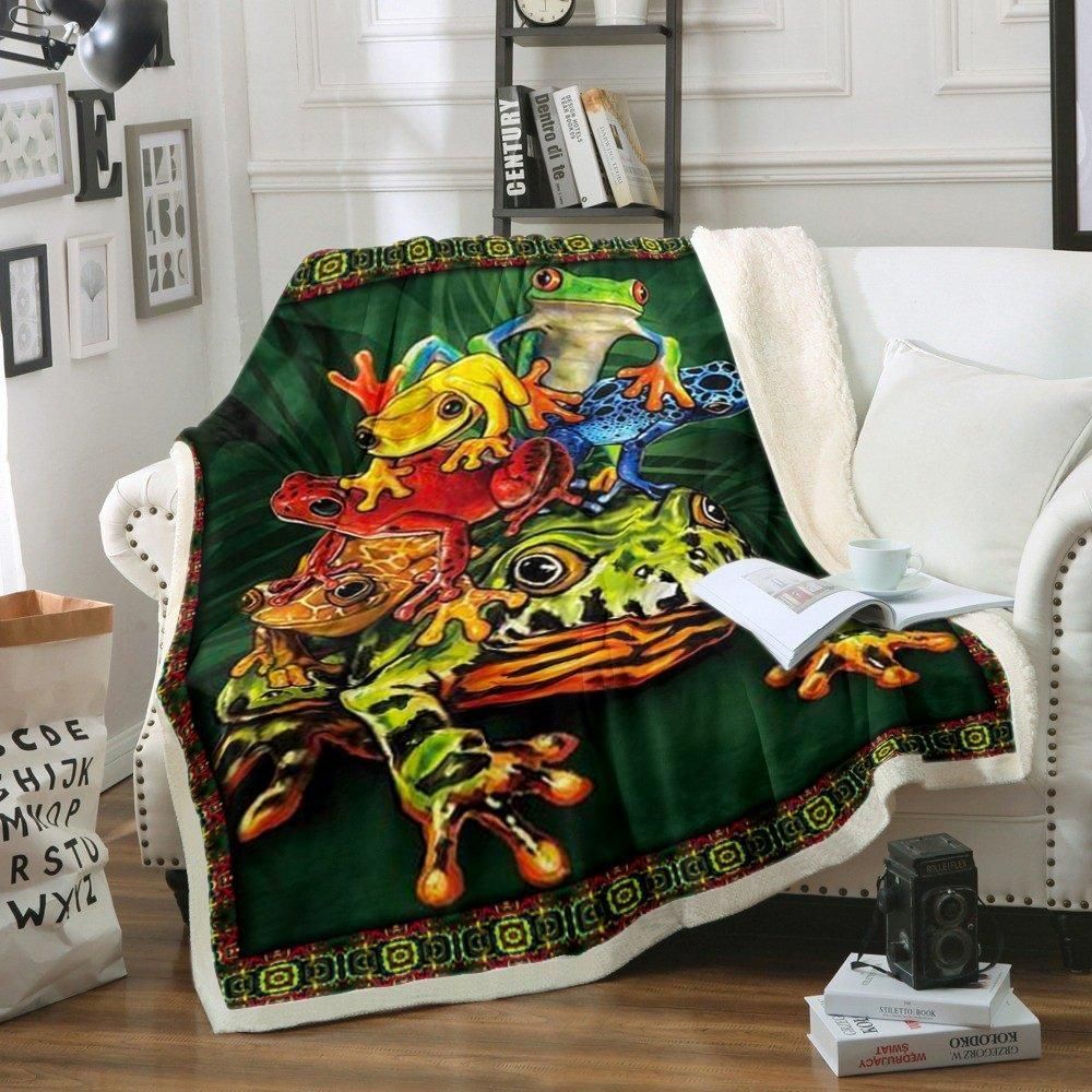 Frog Sherpa Fleece Blanket
