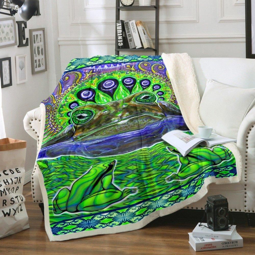Frog Sherpa Fleece Blanket