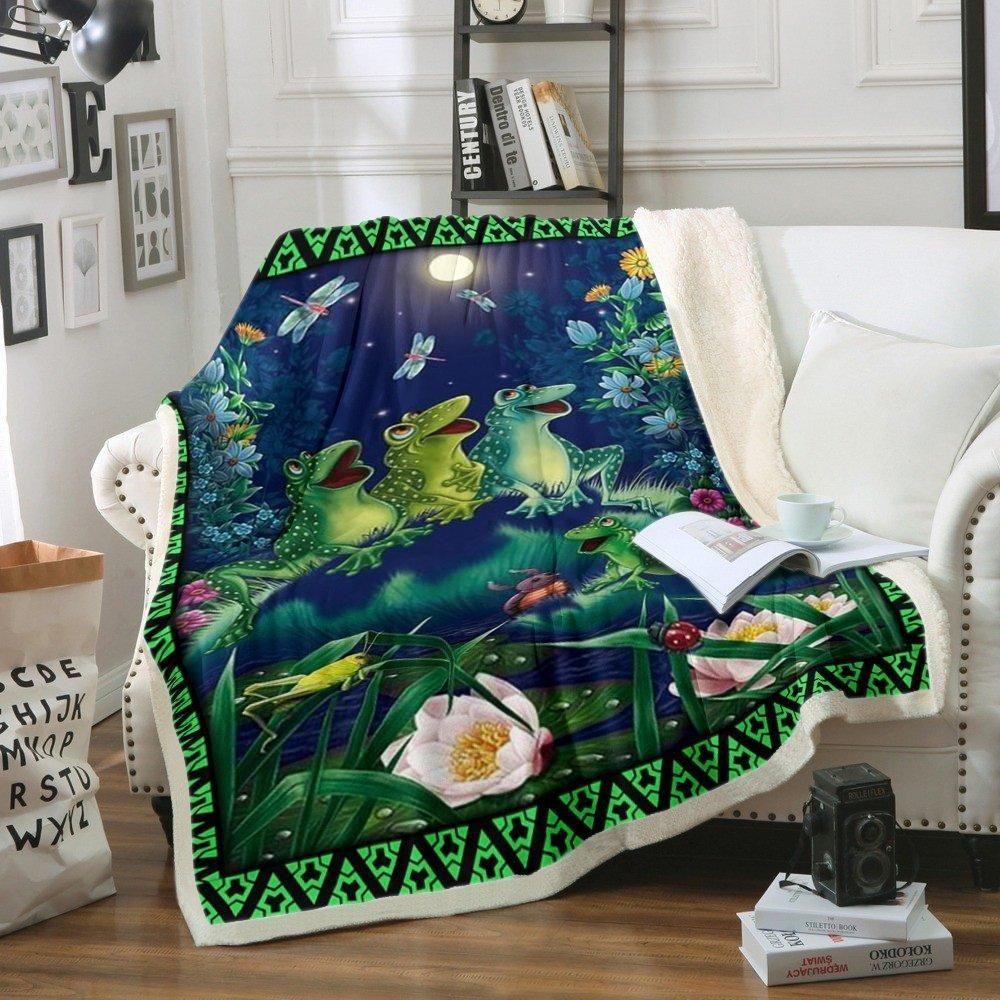 Frog Sherpa Fleece Blanket