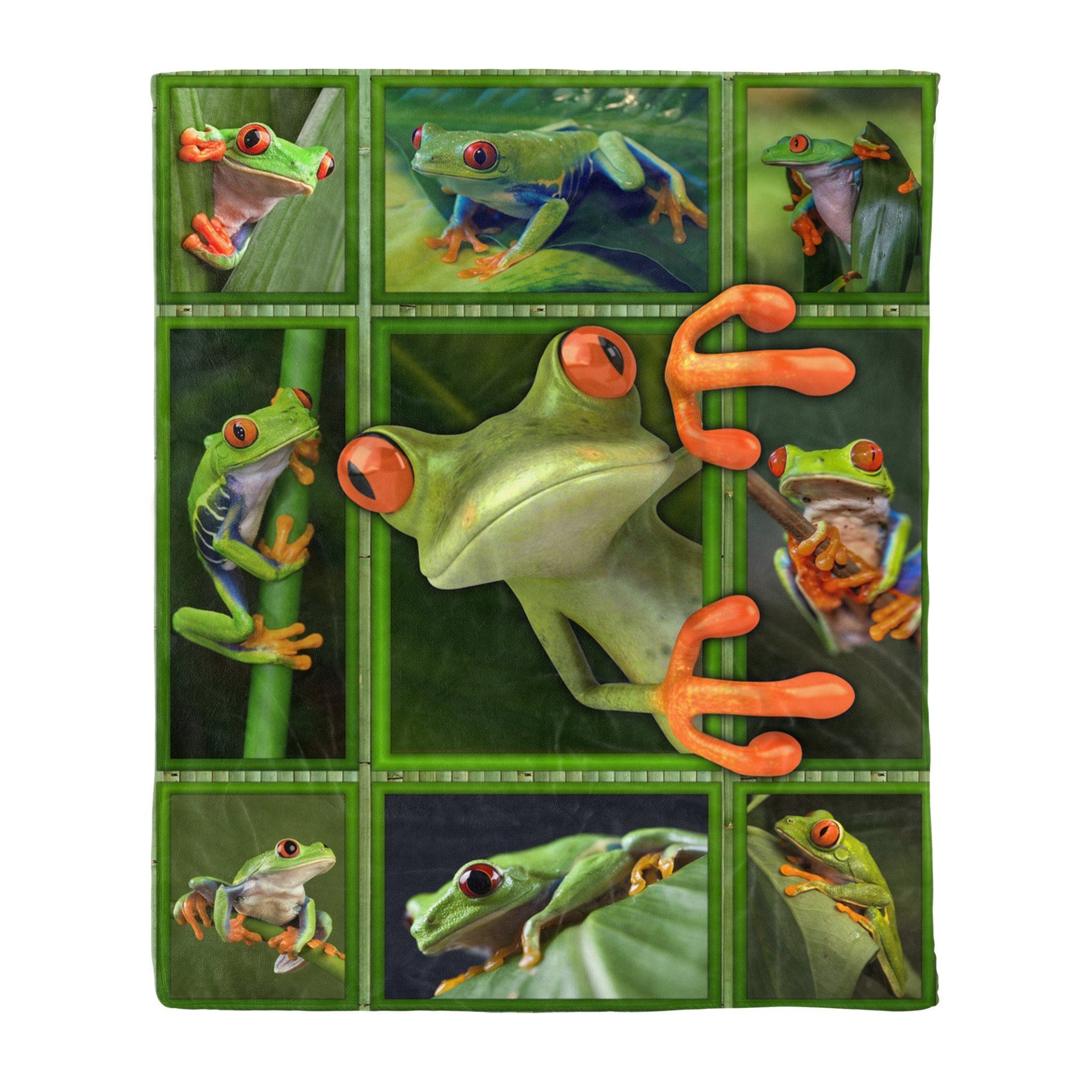 Frog Sherpa Fleece Blanket