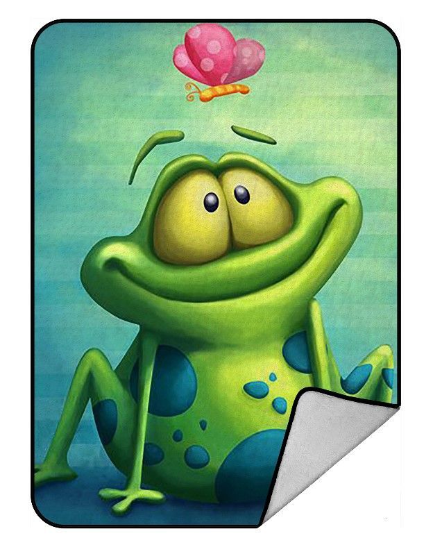 Frog Sherpa Fleece Blanket