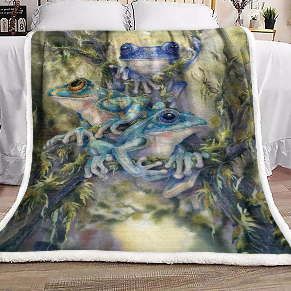 Frog Sherpa Fleece Blanket