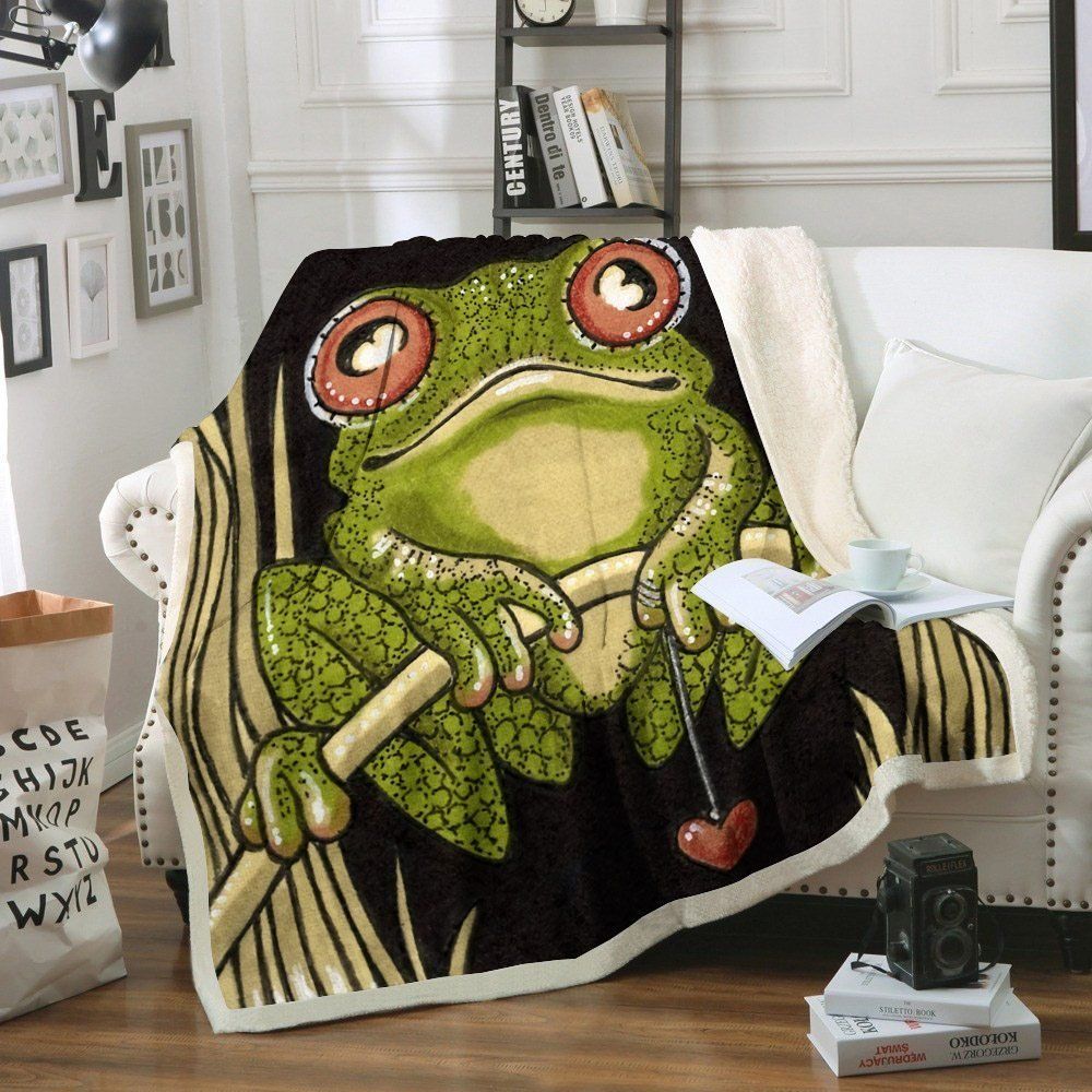 Frog Sherpa Fleece Blanket