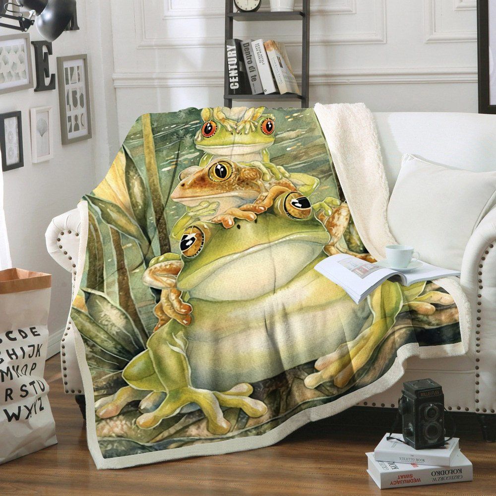 Frog Sherpa Fleece Blanket