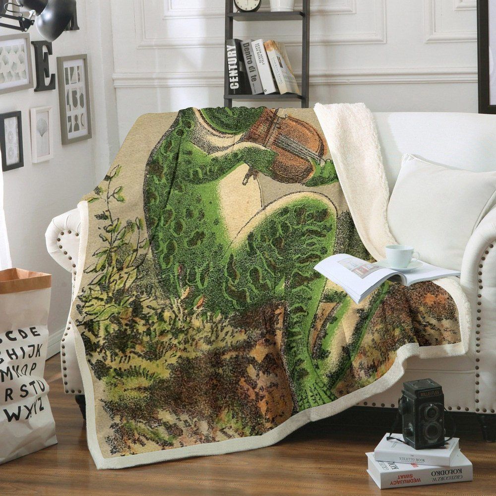 Frog Sherpa Fleece Blanket