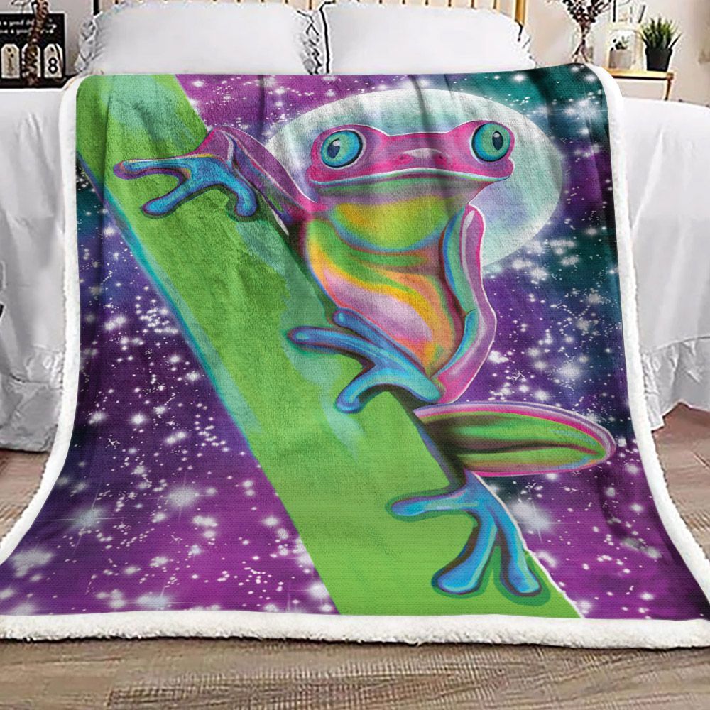 Frog Sherpa Fleece Blanket