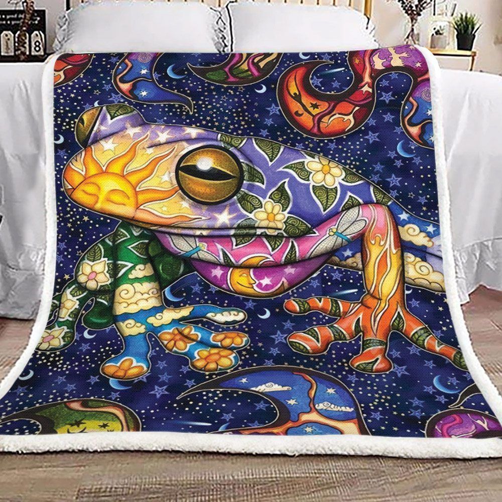 Frog Sherpa Fleece Blanket