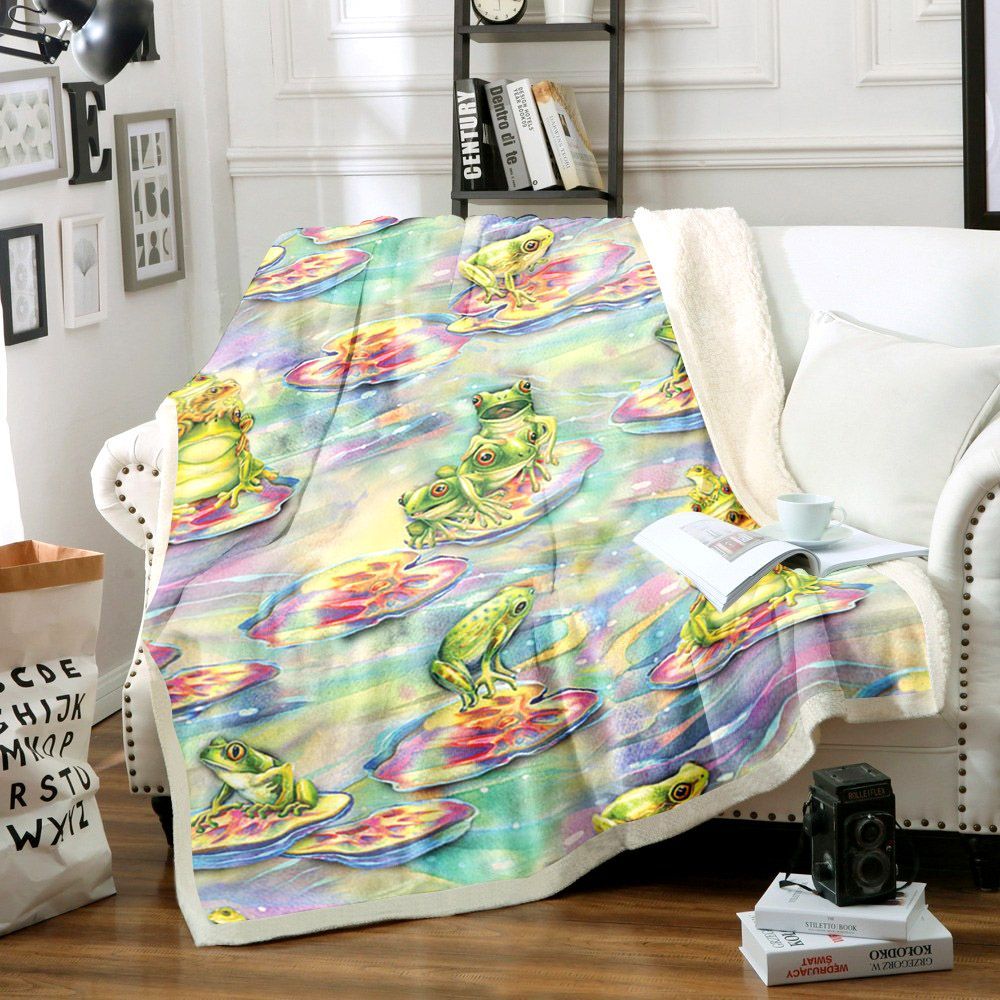 Frog Sherpa Fleece Blanket