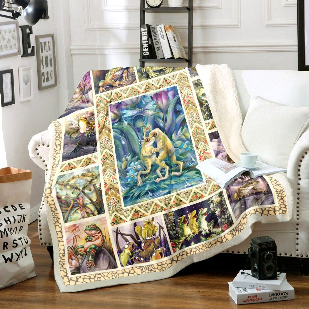 Frog Sherpa Fleece Blanket