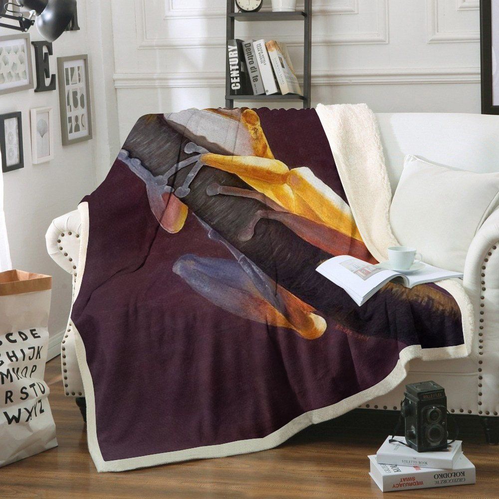Frog Sherpa Fleece Blanket