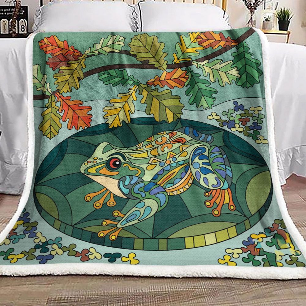 Frog Mandala Sherpa Fleece Blanket