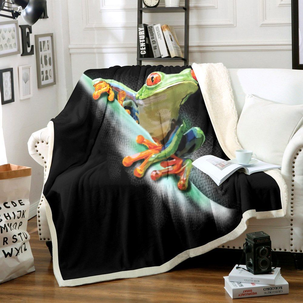 Frog Sherpa Fleece Blanket