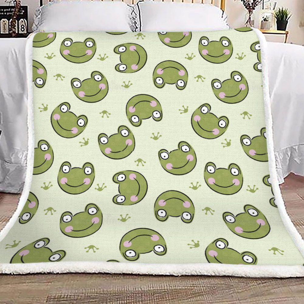 Frog Sherpa Fleece Blanket