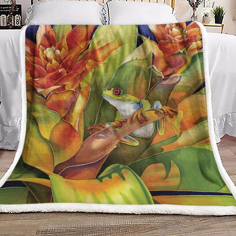 Frog Sherpa Fleece Blanket