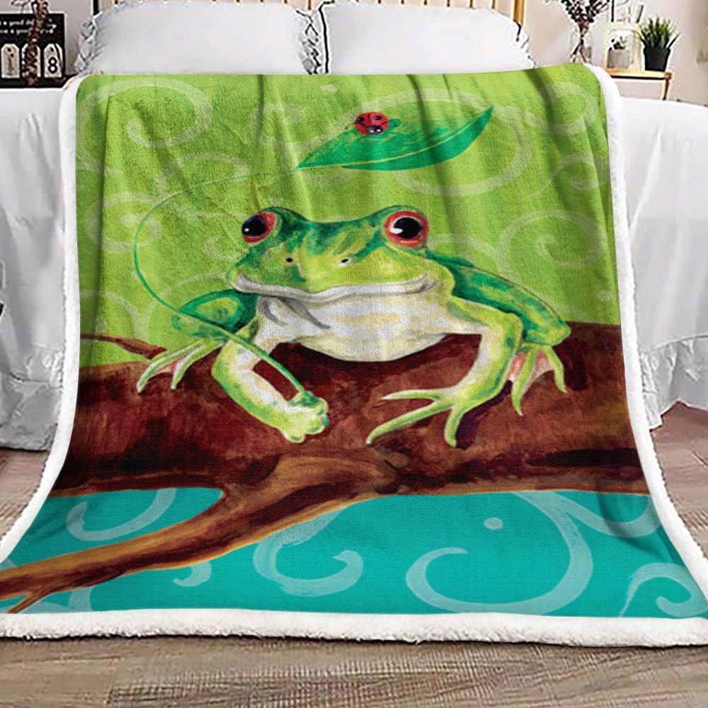 Frog Sherpa Fleece Blanket
