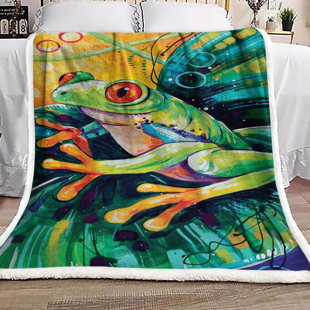 Frog Sherpa Fleece Blanket