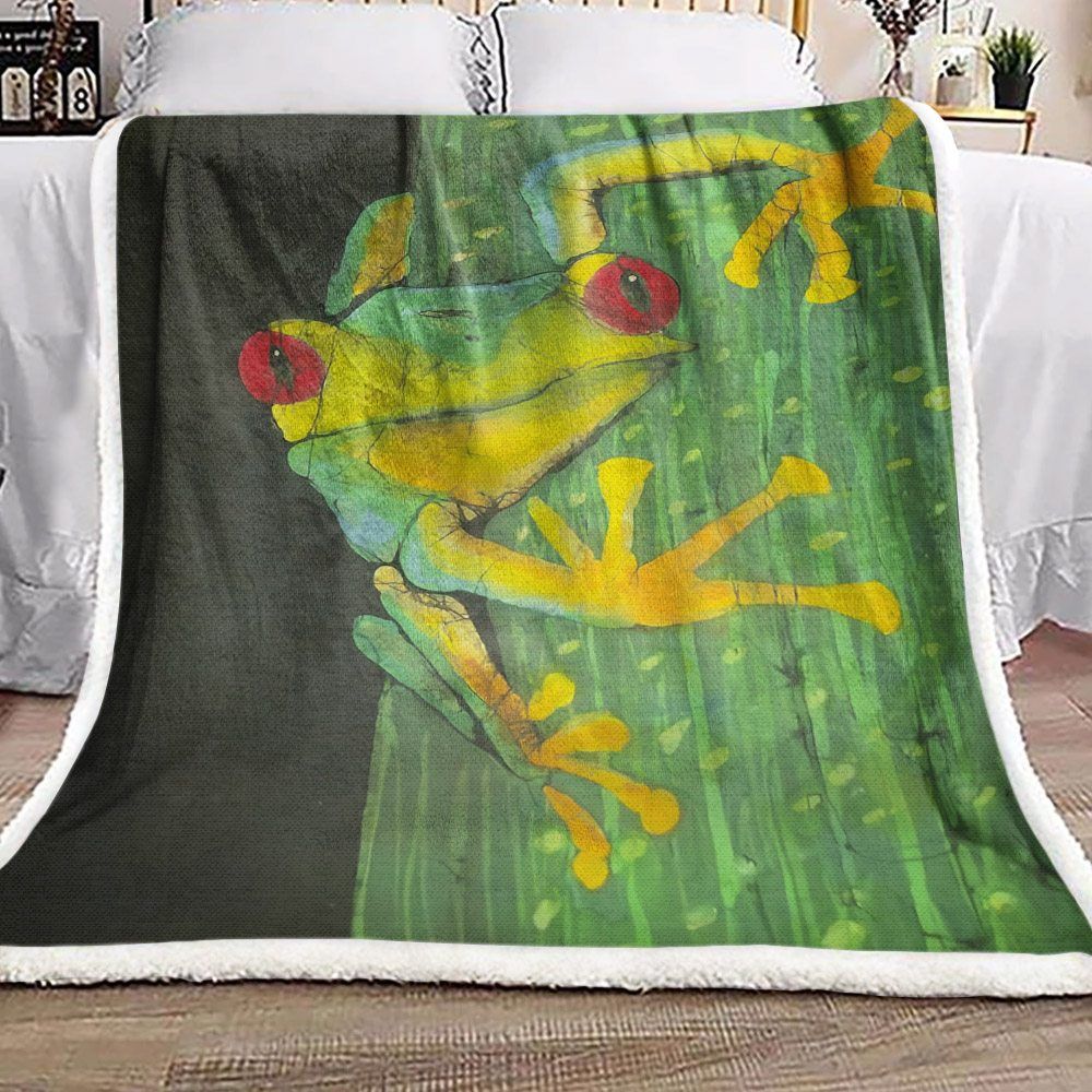 Frog Sherpa Fleece Blanket