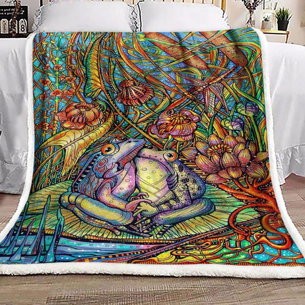 Frog Sherpa Fleece Blanket