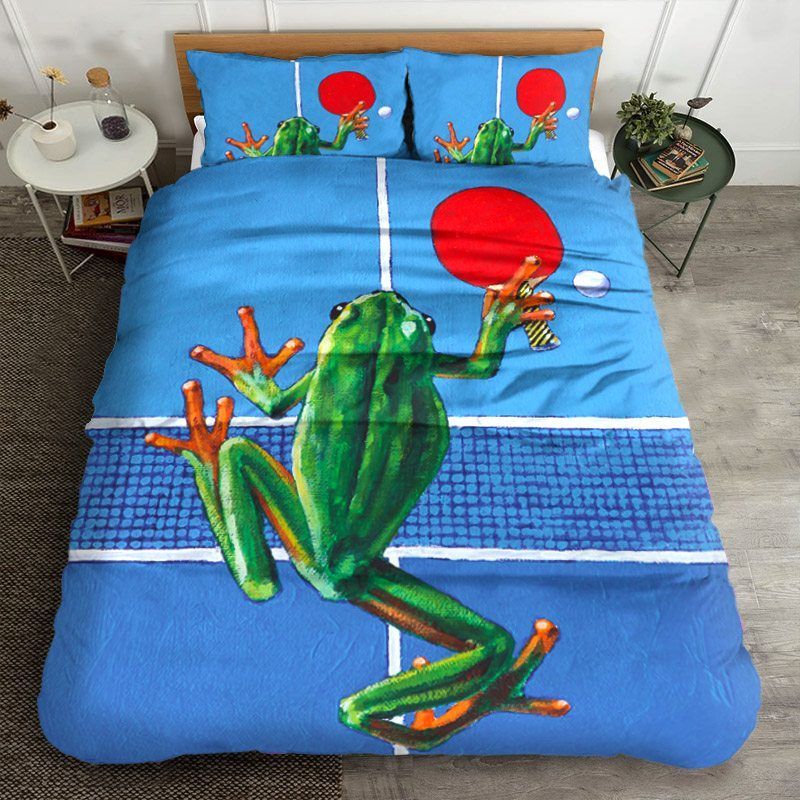 Frog Plays Ping Pong Bedding Set