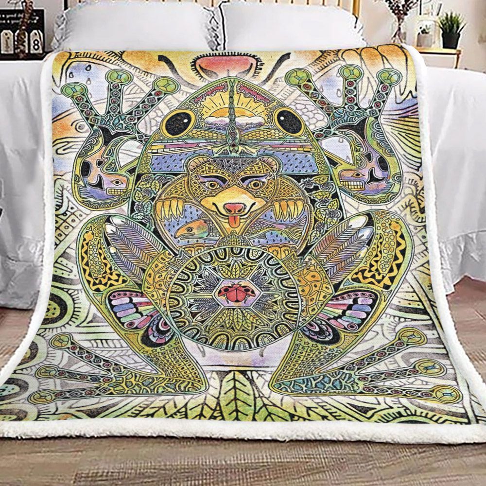 Frog Sherpa Fleece Blanket