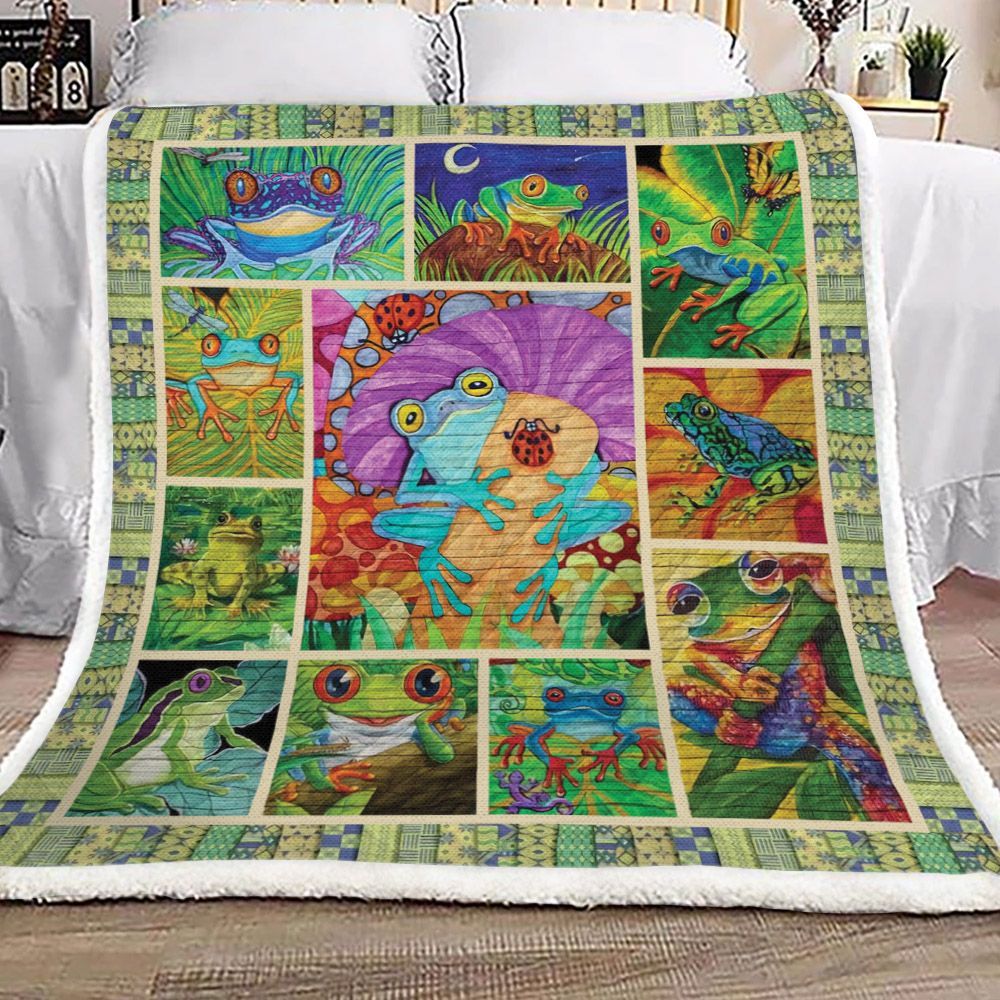 Frog Sherpa Fleece Blanket