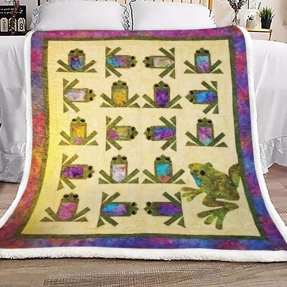 Frog Sherpa Fleece Blanket